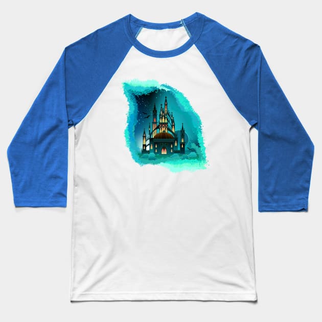 Fantasy fairyland gothic medieval kingdom. Baseball T-Shirt by Artist Natalja Cernecka